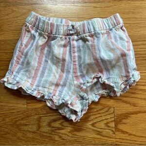 Little Co linen blend striped shorts size 3T